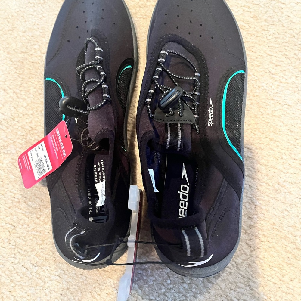 Speedo Black and Teal Athletic Water Shoes